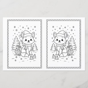 Kinder Kerst Kleurplaat Baby Fox