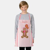 Kinder kerst met roze tandbrood schort (Gedragen)