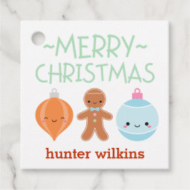 Kinder Kerst Pastel Iconen Favor Tag Bedankjes Labels