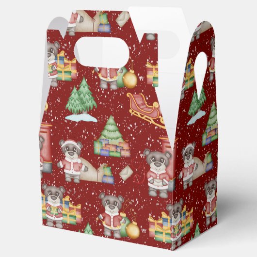 Kinder Kerst Schattigee Feestdieren Beer Bedankdoosjes (Geopend)