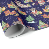 Kinder Kerst Schattigee Feestdieren Beer Cadeaupapier (Rol Hoek)