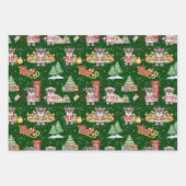 Kinder Kerst Schattigee Feestdieren Beer Inpakpapier Vel (Voorkant 3)