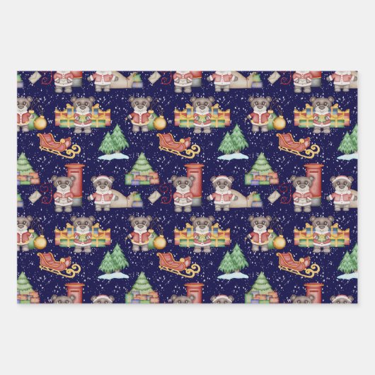 Kinder Kerst Schattigee Feestdieren Beer Inpakpapier Vel (Voorkant)