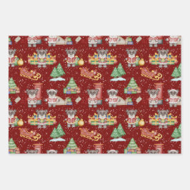 Kinder Kerst Schattigee Feestdieren Beer Inpakpapier Vel