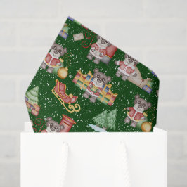 Kinder Kerst Schattigee Feestdieren Beer Tissuepapier