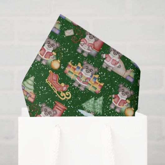 Kinder Kerst Schattigee Feestdieren Beer Tissuepapier (Cadeauzakje)