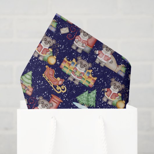 Kinder Kerst Schattigee Feestdieren Beer Tissuepapier (Cadeauzakje)