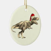 Kinder Kerst T-Rex Dinosaur Santa Keramisch Ornament (Rechts)