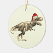 Kinder Kerst T-Rex Dinosaur Santa Keramisch Ornament (Links)