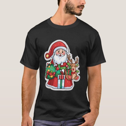 Kinder Kerst T-Shirt - Leuke & Feestelijke T - shi (Voorkant)