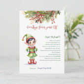 Kinder kerstafscheid van je elfjongensbrief kaart (Staand voorkant)