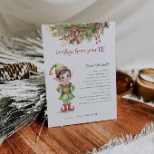 Kinder kerstafscheid van je elfjongensbrief kaart