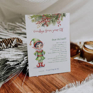 Kinder kerstafscheid van je elfjongensbrief kaart