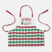 Kinder kerstbakbemanningsnaam Plaid Matching Schort (Voorkant)