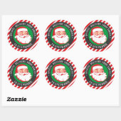 Kinder kerstbezorging van de kerstman ronde sticker (Vel)