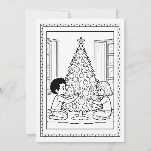 Kinder kerstboom kleuren Flat Note Kaart (Voorkant)