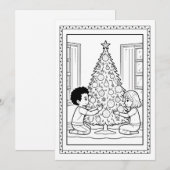 Kinder kerstboom kleuren Flat Note Kaart (Voorkant / Achterkant)