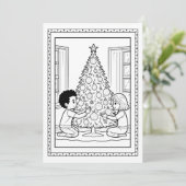 Kinder kerstboom kleuren Flat Note Kaart (Staand voorkant)