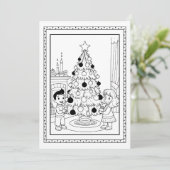 Kinder kerstboom kleuren Flat Note Kaart (Staand voorkant)
