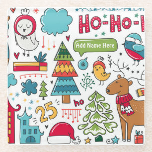 Kinder kerstboomschildpadden glazen onderzetter