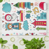 Kinder kerstboomschildpadden theedoek (Gevouwen)