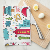 Kinder kerstboomschildpadden theedoek (Quarter Fold)