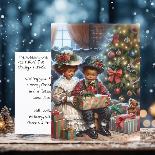 Kinder kerstcadeaus Briefkaart