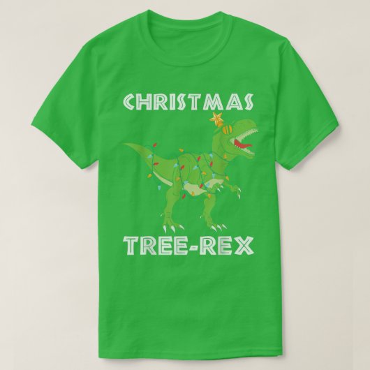 Kinder kerstdinosaurusboom Rex Pajamas Boys Xmas T-shirt (Design voorkant)