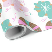 Kinder kerstdonuts Doodle Pink Cadeaupapier (Rol Hoek)