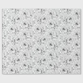 Kinder kerstdorp Whimsical Black & White Cadeaupapier (Vlak)