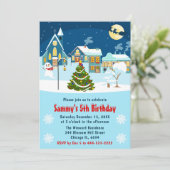 Kinder kerstfeest Birthday Party Kaart (Staand voorkant)