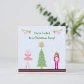 Kinder kerstfeest - boom, ballerina, Nutkraker Kaart (Staand voorkant)