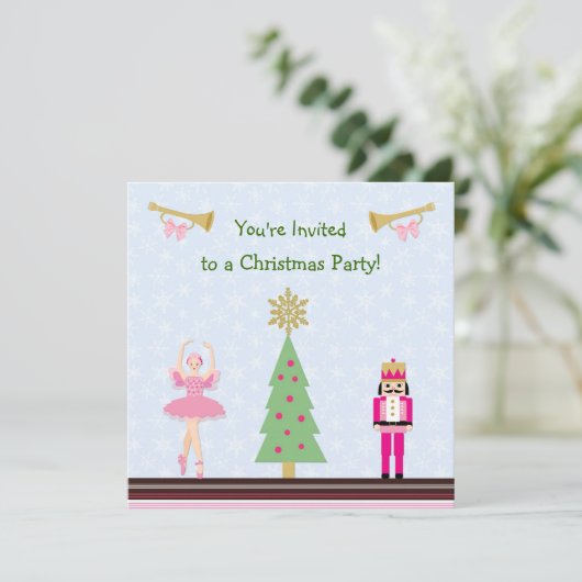Kinder kerstfeest - boom, ballerina, Nutkraker Kaart (Staand voorkant)