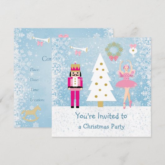 Kinder kerstfeest - boom, ballerina, Nutkraker Kaart (Voorkant / Achterkant)