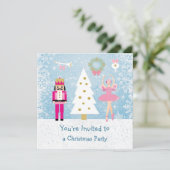 Kinder kerstfeest - boom, ballerina, Nutkraker Kaart (Staand voorkant)