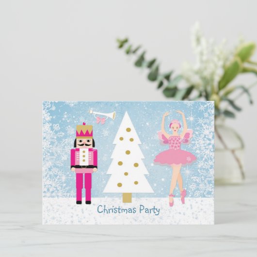 Kinder kerstfeest - boom, ballerina, Nutkraker Kaart (Staand voorkant)