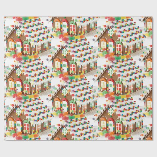 Kinder kerstfeest in het ontbijt cadeaupapier (Vlak)