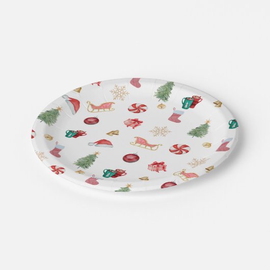 Kinder kerstfeest papieren bordje (Gekanteld)