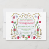 Kinder Kerstfeest Uitnodiging Ballerina Soldaat (Voorkant)