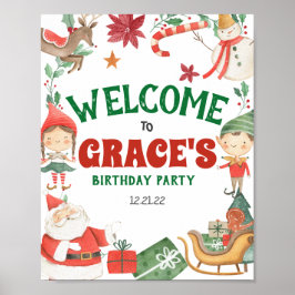 Kinder kerstfeestbord poster