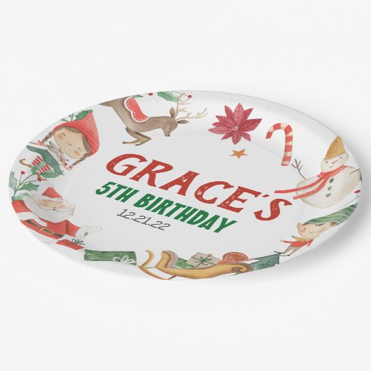 Kinder kerstfeestborden papieren bordje (Gekanteld)