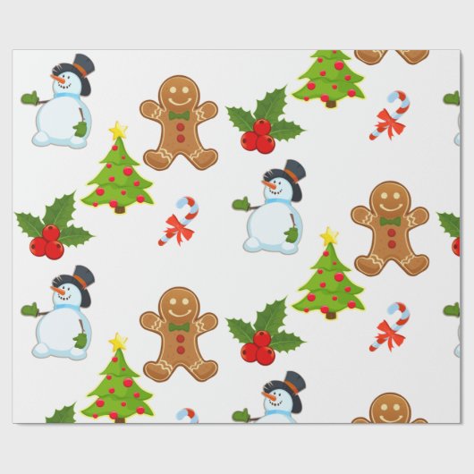 Kinder kerstfeestdag cadeaupapier (Vlak)