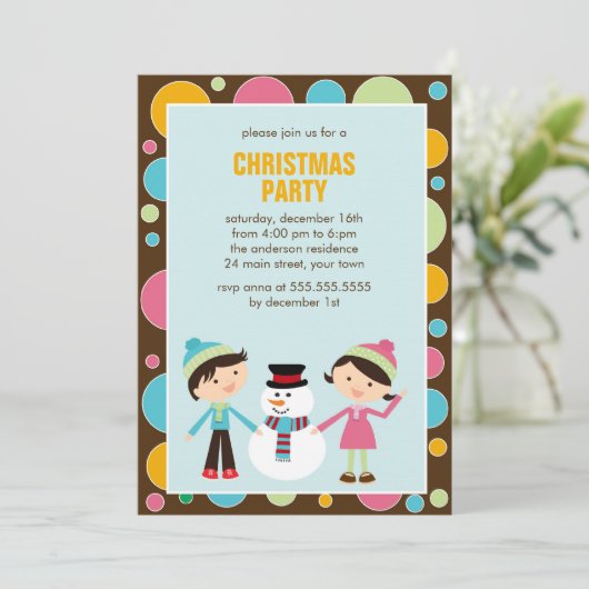 Kinder kerstfeestdag en Snowman Kaart (Staand voorkant)
