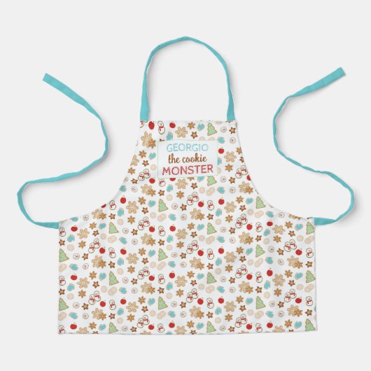 Kinder kerstfeestdag met kerstcadeau schort (Voorkant)