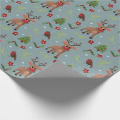 Kinder kerstfeestdag met rudolph Reindeer Pattern Cadeaupapier (Hoek)