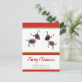 Kinder kerstfeestdag met vrolijk kerstfeest feestdagenkaart (Staand voorkant)