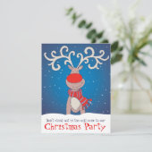 Kinder kerstfeestdag sneeuwrenrenrendieren kaart (Staand voorkant)