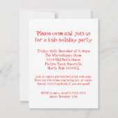 Kinder kerstfeestdag sneeuwrenrenrendieren kaart (Achterkant)