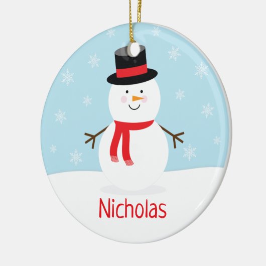 Kinder kerstfeestdag Snowman Keramisch Ornament (Links)