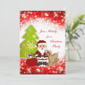 Kinder kerstfeestdag voor kerstmis met kerstmis kaart (Staand voorkant)